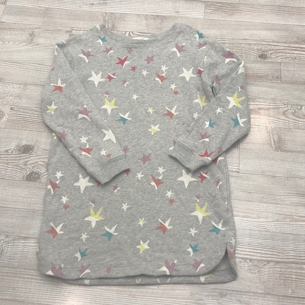 ❤️peek—Sweatshirt Dress- Grey with multi-colored stars GUC